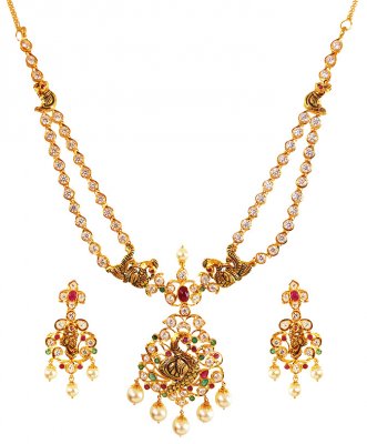 22kt Gold Peacock Necklace Set ( Gold Designer Sets )