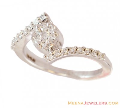 Fancy 18K White Gold Diamond Ring  ( Diamond Rings )