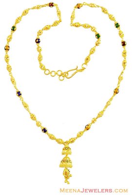 22K Exclusive Meenakari Chain  ( 22Kt Gold Fancy Chains )