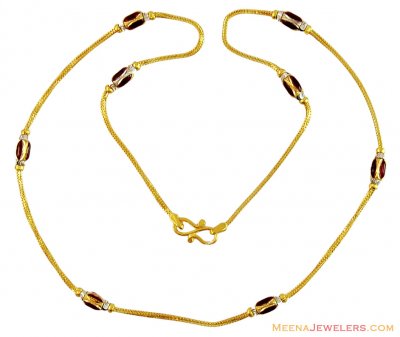 Meena Rhodium Combo Balls Chain 22k ( 22Kt Gold Fancy Chains )