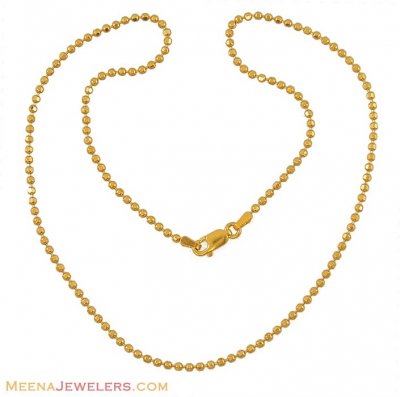 22K Yellow Gold Ball Chain ( 22Kt Gold Fancy Chains )