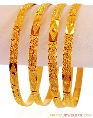 22k Machine Made Bangle Set (4 Pcs) ( Set of Bangles )