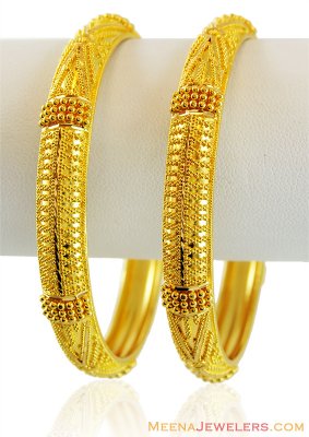 Hand Made Gold Kadas (2 Pc) ( Kadas )