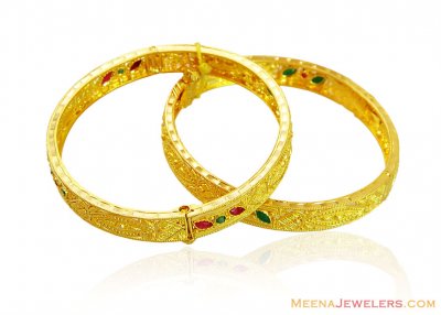 22K Gold Kids Bangle (2 Pcs) ( Baby Bangles )