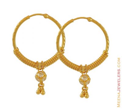 22Kt Gold Chandelier Hoops ( Hoop Earrings )