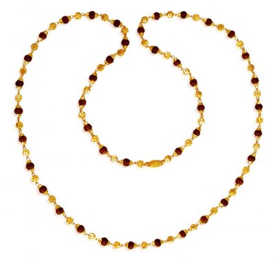 22kt Gold Rudraksha Mala - ChMs19727 - Gold Religious Rudraksh mala ...