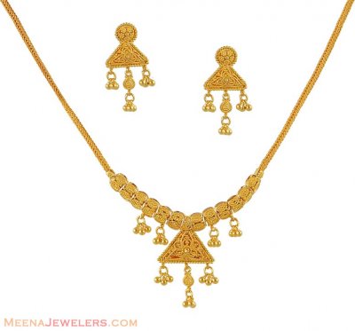 Gold Fancy Necklace Set ( Light Sets )