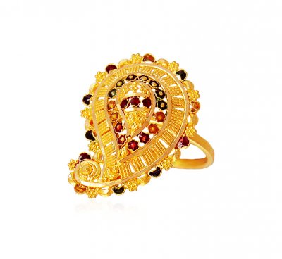 22K Meenakari Ring  ( Ladies Gold Ring )