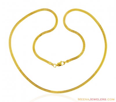 22K Fancy Flat Chain (18 inch) ( Plain Gold Chains )