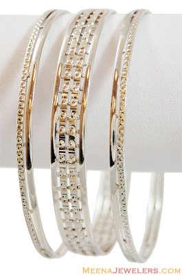 22K Fancy Rhodium Plated Bangles ( Two Tone Bangles )