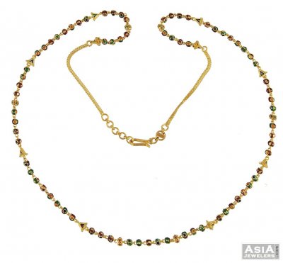 22K Meenakari Ball Chain ( 22Kt Long Chains (Ladies) )