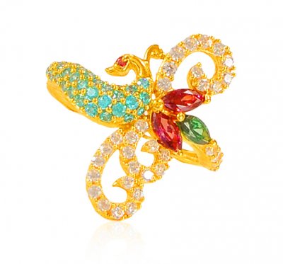 22K Gold Peacock Ring ( Ladies Signity Rings )