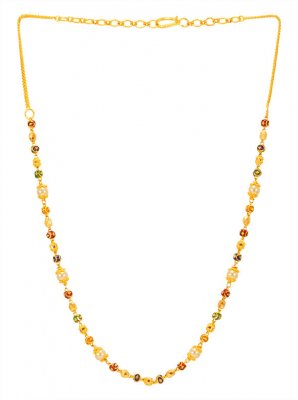 22 Karat Gold Meenakari Chain ( 22Kt Gold Fancy Chains )