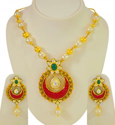 22Karat Gold Antique Set ( Antique Necklace Sets )