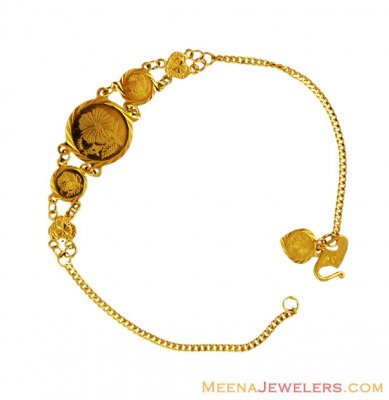 22K Fancy Coin Bracelet - BrLa13264 - 22K Yellow Gold Fancy Bracelet ...