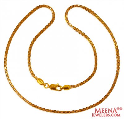 22K Gold Fancy Two Tone Chain ( 22Kt Gold Fancy Chains )