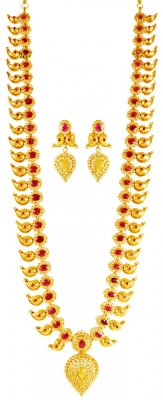 22K Gold Mango Maala Set ( Gold Designer Sets )