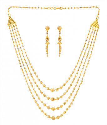 22k Gold Four Layered Necklace Set ( 22 Kt Gold Sets )