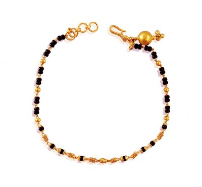 22K Fancy Black Beads Bracelet ( Ladies Bracelets )