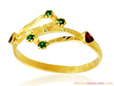 22k Meenakari Ladies Ring ( Ladies Gold Ring )