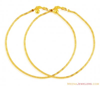 22K Gold Anklet (2PC) ( Gold Anklets )