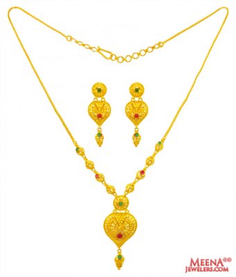 22K Gold Light Necklace Set ( Light Sets )