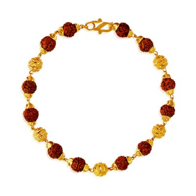 22K Gold Rudraksh Bracelet ( Men`s Bracelets )