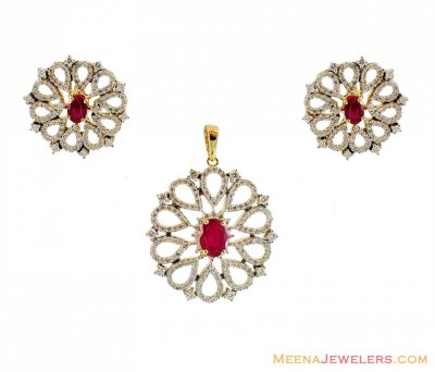 Classic Ruby,Diamond Pendant Set ( Diamond Pendant Sets )