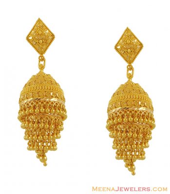 22k Fancy Chandelier ( 22Kt Gold Fancy Earrings )