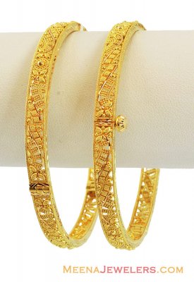 22K Designer Filigree Kada (Pair) ( Kadas )