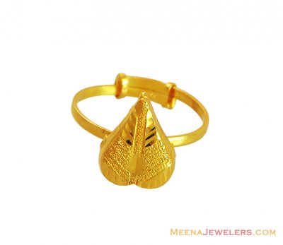 Gold Pan Ladies Ring 22K ( Ladies Gold Ring )