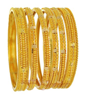 22Kt Gold Bangles (Set of 6) ( Set of Bangles )