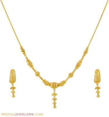 22kt Gold Necklace Set  ( Light Sets )