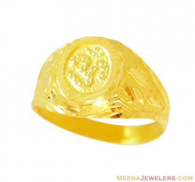 22k Gold Holy Om Mens Ring ( Religious Rings )