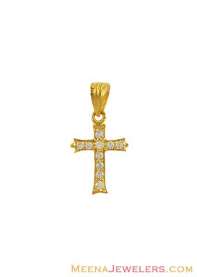 22k Gold CZ Cross Pendant ( Jesus Cross Pendants )