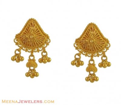 22Kt Yellow Gold Earring ( 22 Kt Gold Tops )