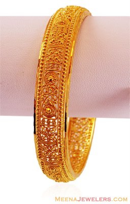 22K Gold Filigree Wide Bangle (1PC) ( Kadas )