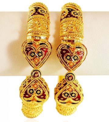 22kt Gold Meenakari Kada 2 PC ( Kadas )