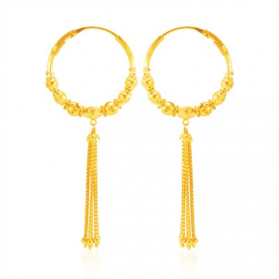 22Kt Yellow Gold Hoop Earrings ( Hoop Earrings )