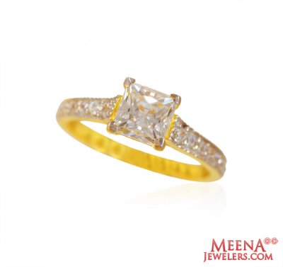 22k Gold CZ Ring ( Ladies Signity Rings )