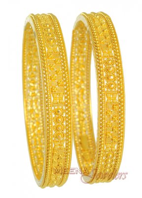 Gold Filigree Bangles ( Gold Bangles )