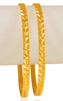 22kt Gold Machine Bangles (2 Pcs) ( Gold Bangles )