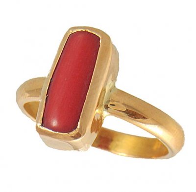 Coral Ring (22k Gold) ( Astrological BirthStone Rings )