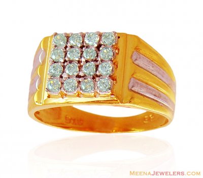 22K Mens CZ Stones Ring ( Mens Signity Rings )