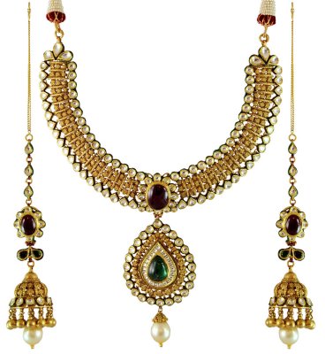 22K Gold Bridal Antique Set ( Bridal Necklace Sets )