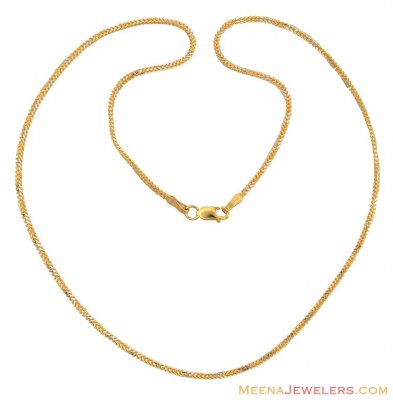 22K Gold 2 Tone Chain (16 Inches) ( Men`s Gold Chains )