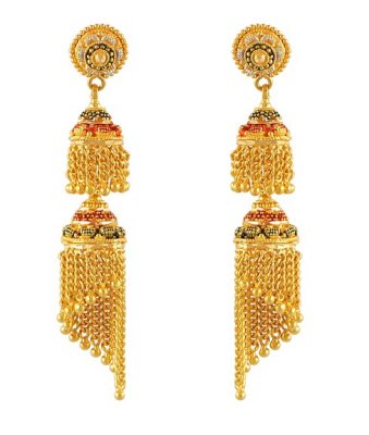 Gold Earrings with Hangings ( 22Kt Gold Fancy Earrings )