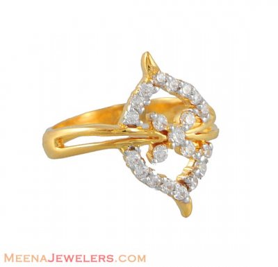 Gold Fancy Signity Ring ( Ladies Signity Rings )