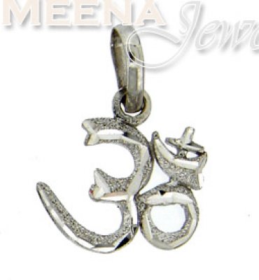 22 Kt White Gold Pendant ( Om Pendants )