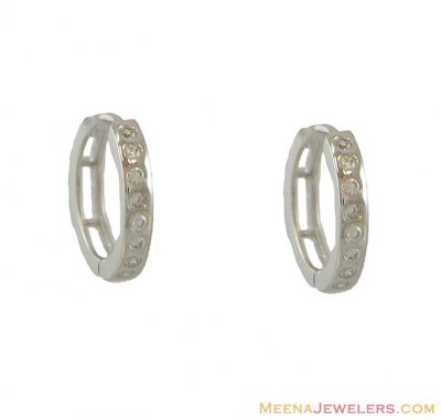 18Kt Clip On Earrings ( White Gold Earrings )